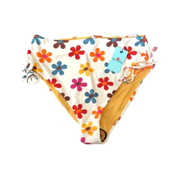 Marine Layer Oaxaca Bikini Set Top & Bottoms High Waisted Floral White  NWT M - Picture 6 of 11